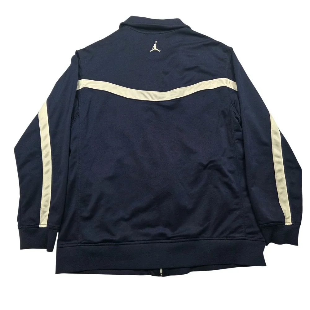 Men's Vintage Jordan Jumpman Full Zip Track Jacket Navy Blue White Size Large L